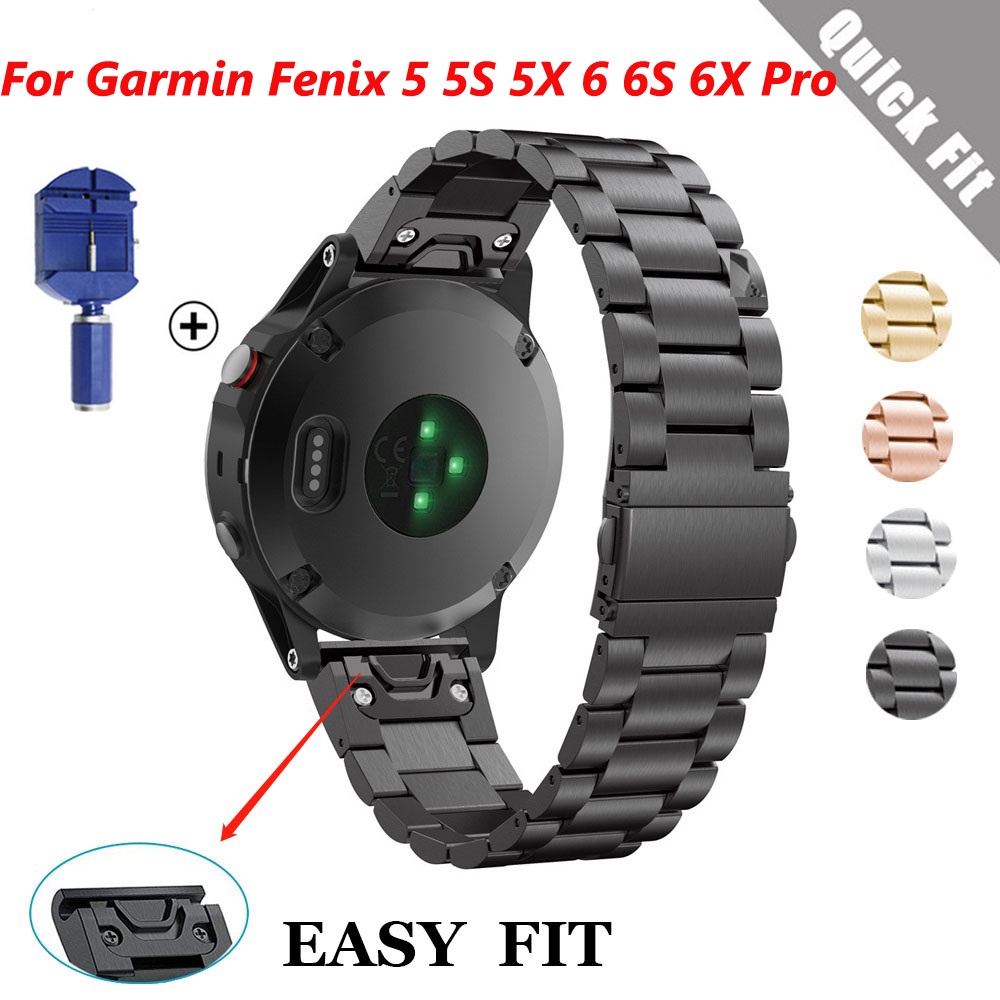 26 22 20MM Metal Smart Watchbands Straps For Garmin Fenix 7X 7 7S 6S 6X 6 Pro 5X 5 5S 3HR Quick Easyfit Stainless Steel Bracelet