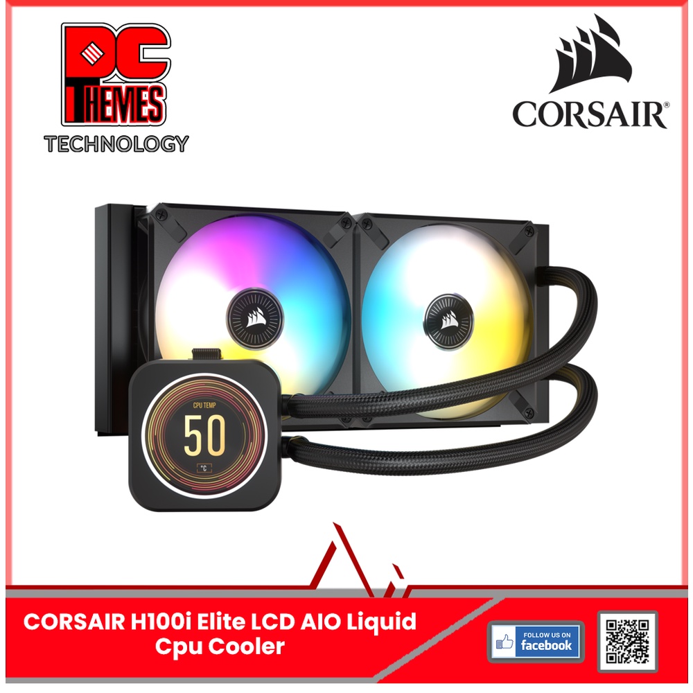 CORSAIR H100i Elite LCD AIO Liquid Cpu Cooler | Shopee Singapore