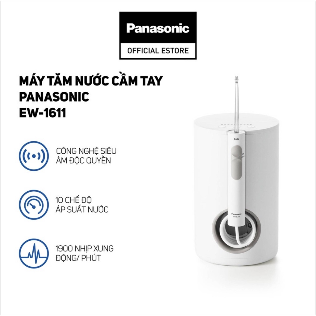 Máy Tăm Nước PANASONIC EW1611, 600ml, Lực Nước Mạnh Loại Bỏ Mảng Bám, Ngừa Sâu Răng Hiệu Quả, Nhập Đức