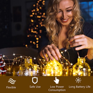 1M 2M 3M 5M LEDs Fairy Lights / Battery Powered (CR2032) Copper Wire Starry Fairy Lights / Indoor Outdoor Waterproof String Lights / Decoration Night Light Perfect For Bedroom,Christmas,Ramadan,New Year,Parties,Wedding,Birthday,Kids Room,Patio,Window #2
