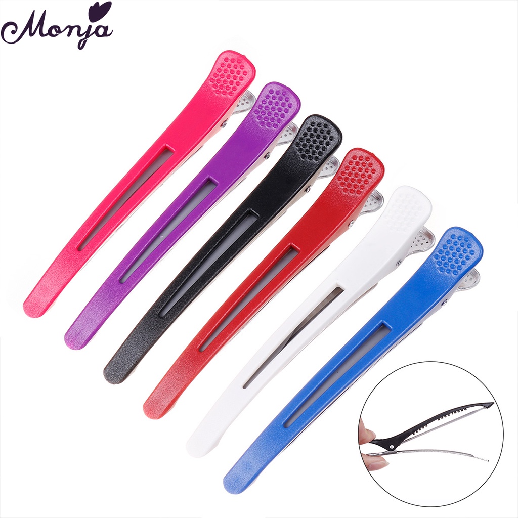 Monja 6pcs Hair Clips Holding Styling Dyeing Curl Hairs Section Clipper Duck  Mouth Professional Salon Home DIY Hairdressing Hairpins Beauty Tool 5  Colors to Choose | Shopee Singapore