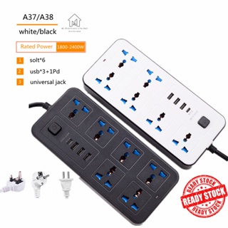 2m 3m 5m Power Socket Multifunctional Office Home Strip With USB Pd Port Fast Charge Extension Cord