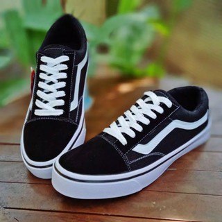 HITAM PUTIH PRIA Vans Old School Shoes Black White Short Strip Worm Men Women Grade Ori Casual Shoes size 36-43