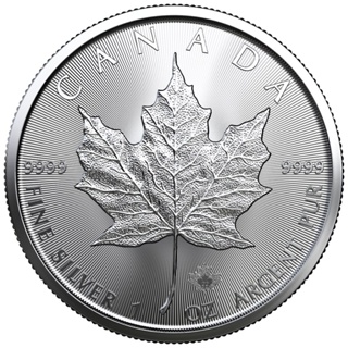 Canadian Maple Leaf 1oz 9999 Silver Coin, random year