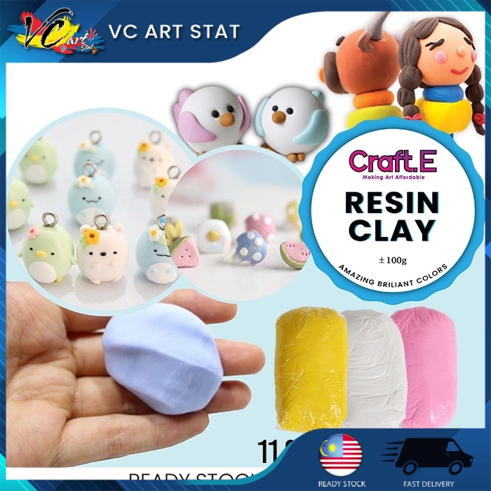 [Shop Malaysia] Craft.E Resin Clay Wheat Clay Non Baking Clay Non Toxic Kids Clay Tanah Liat Resin ±100 gm