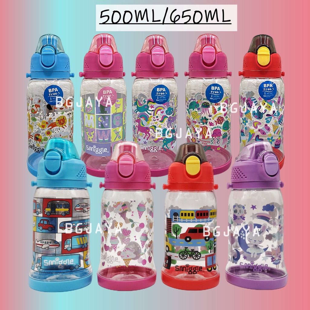 500ml 650ml New Smiggle Kids Water Bottle Bpa Free Botol Air Kanak 