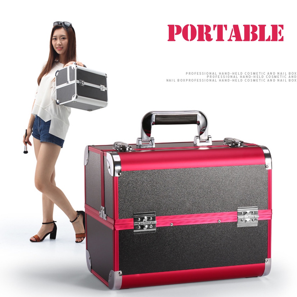 Portable Cosmetic Box Professional Large Capacity Suitcases For Cosmetics Women Travel Makeup Bags Box Manicure Cosmetology Case