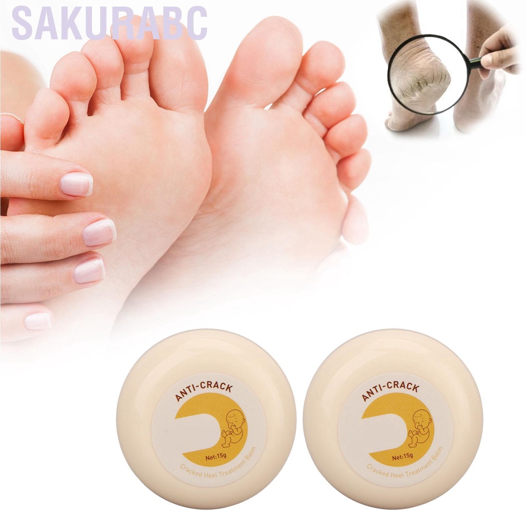 Image of Sakurabc 2pcs 0.5oz Cracked Heel Treatment Balm Moisturizing Foot Care Cream for Elderly #6