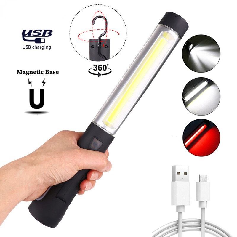 Torchlight powerful Flashlight Rechargeable Emergency light Car Repair light LED torch light cob