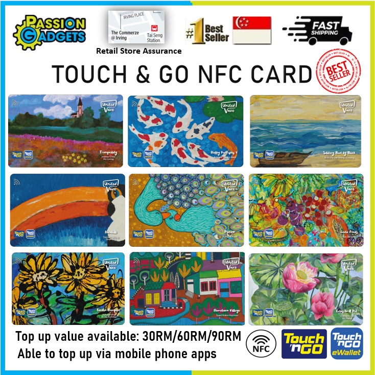 SG Seller! 2022 Enhanced Touch n Go Card New Design TNG NFC Malaysia (Self Top up using Mobile phone ewallet app)