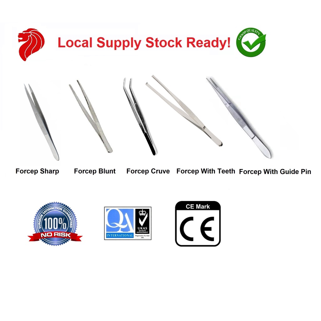 Dressing Forceps all types (Sharp/ Blunt/ Cruve/ Guide Pin/ Flat End