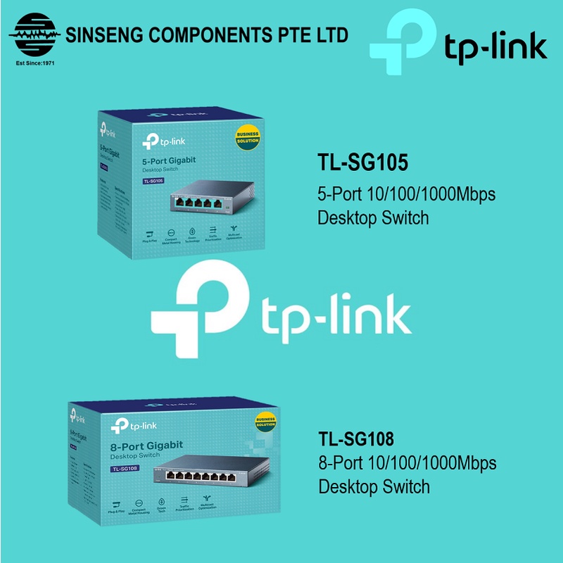 TPlink TLSG105 5 Port / TLSG108 8 Port Gigabit Network Switch