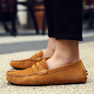 Cover Plus 9 Color Fashion Suede Leather Mens Casual Slip On Driving Moccasin Penny Loafers Flats Shoes 