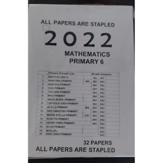 2022 Primary 6 School Exam Paper (Hard Copy)