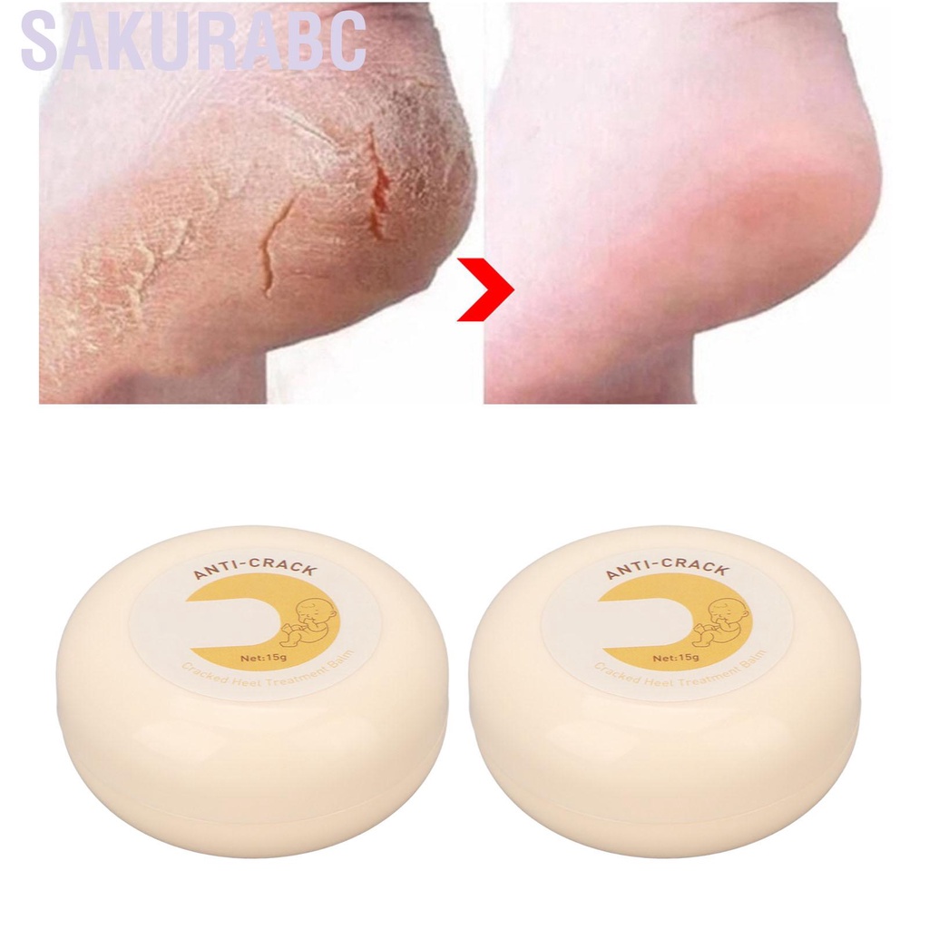 Image of Sakurabc 2pcs 0.5oz Cracked Heel Treatment Balm Moisturizing Foot Care Cream for Elderly #8