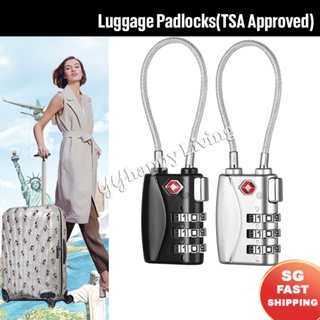 [SG Stock]Luggage Padlocks(TSA Approved),Flexible Cable Travel Locks,Coded Suitcase Lock, For Travel Suitcase Bags Gym
