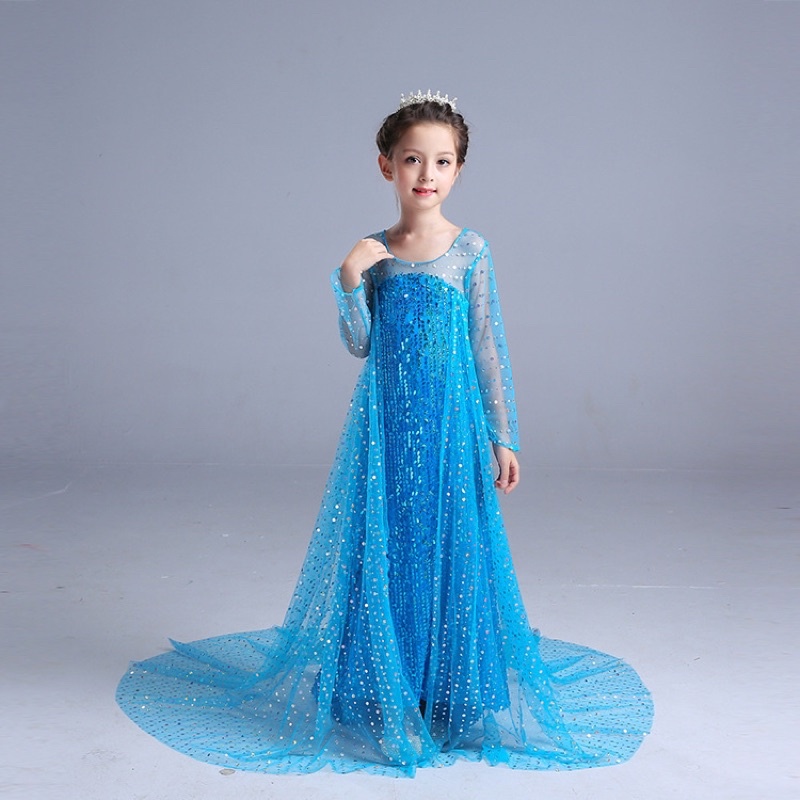 [Ready Stock] Elsa Frozen Dress Elsa Dress Costume Kids Cosplay