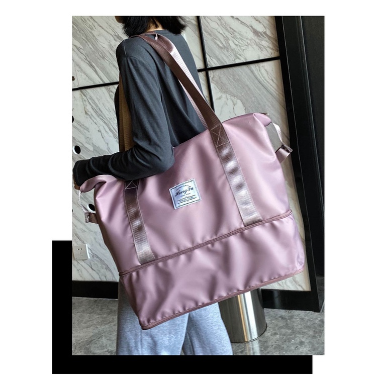 Korean Fashion Women Large Capacity Underarm Bag Casual Shoulder Expandable Foldable Bags Duffle Hand Carry Portable We