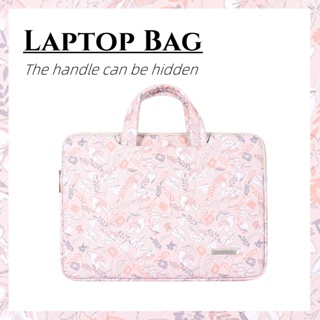 Laptop Bag with Telescopic handle Briefcase For 12”13”14”15”inch Flowers Tablet Computer Notebook Bag Waterproof Anti Fall Message Bag Floral with Telescopic handle Pouch S