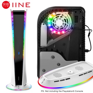 IINE PS5 Cooling Accessories RGB Cooler Base Stand PS5 Cooling Fans Base with LED Light for Playstation 5