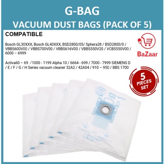 Pack of 5 HOT 124 POZE Dust Bags for Bosch GL30 Pro Energy Vacuum Cleaners 