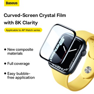 Baseus Full-coverage Curved-screen Crystal Tempered Glass Film for Apple Watch 4/5/6/SE 7SE Watch HD touch resistant surface film #1