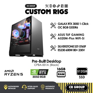 CUSTOM RIGS CPBA-001 Pre-Built Gaming Desktop - AMD Ryzen 5-5500 - RTX3050 8GB GDDR6 - 16GB DDR4 (Pink/White/Black)