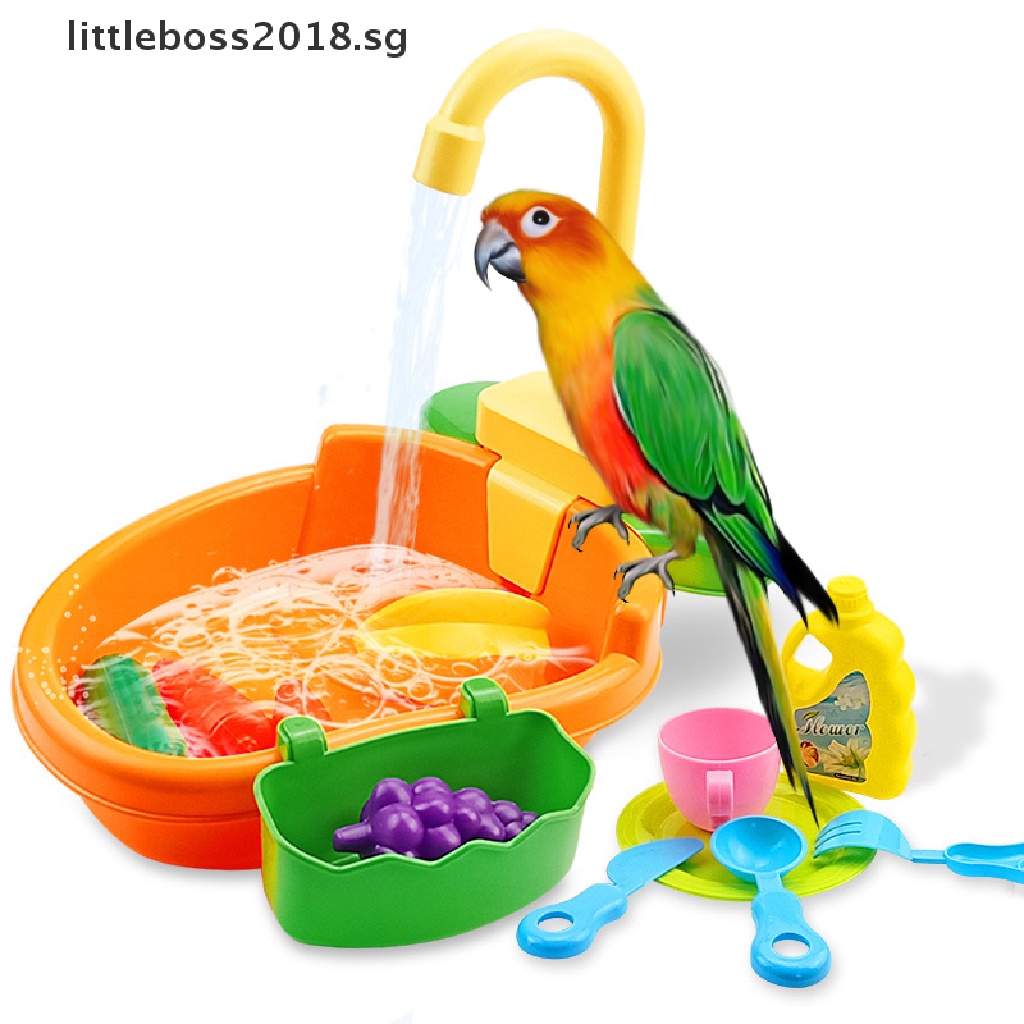 [littleboss2018] Automatic Bird Bath Tub Children's Dishwasher Toys Parrot Bath Basin Parrot Shower Bowl Birds Accessories Parrot Toy Bird Bathtub [SG]