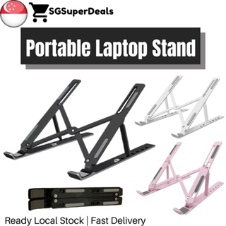 SG Stock Adjustable Laptop Stand For Laptop Computer Tablet Notebook Cooling Portable Foldable Pink White Black