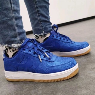 AFI Air Force No. 1 Joint Silk Low-Top Sneakers Men Women Shoes Edison Chen Same Style Blue Casual #6