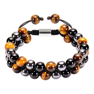 Image of thu nhỏ FANCY Black Lava Tiger Eye Weathered Stone Bracelets Bangles Classic Owl Beaded Natural Charm Bracelet For Women And Men Yoga Jewelry #6