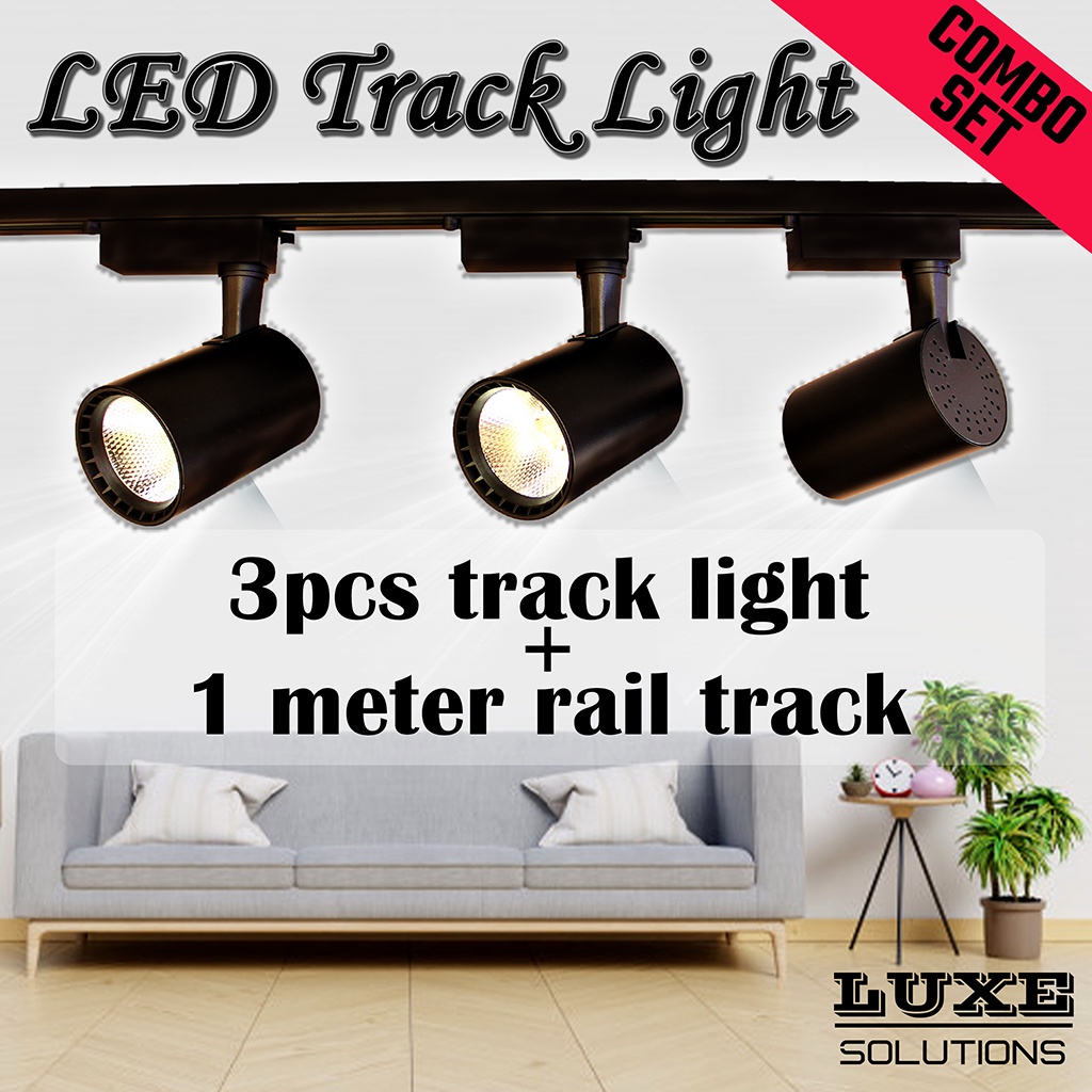 LED Track Light COMBO SET 12W 20W 30W With Rail Spotlights Ceiling ...