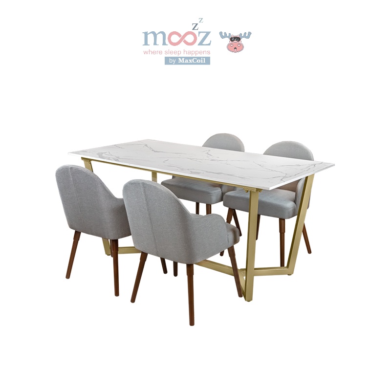mooZzz Marcy Table + Chairs (1 + 4 Dining Set) Shopee Singapore