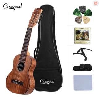 [Sellwell]  Camwood 28 Inch Acoustic Guitalele Guilele with Gig Bag Strap Spare Strings Cleaning Clo new arrive 1020