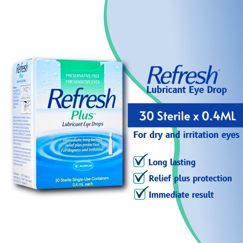 Allergan Refresh Plus Lubricant Eye Drops (30s) Exp Year 2024