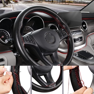 Universal Car Steering Wheel Cover Leather Hand sewn steering wheel holster Fit  diameter 38cm