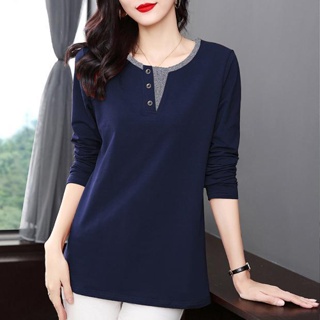 Autumn 2022 New Long Sleeved T-shirt Loose Plus Size Slim Women Top