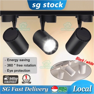 【SG Stock】LED Track Light 12/20/30/40W Tricolor LED COB Spot Light Track Lights Rail AC 220V for Home Living