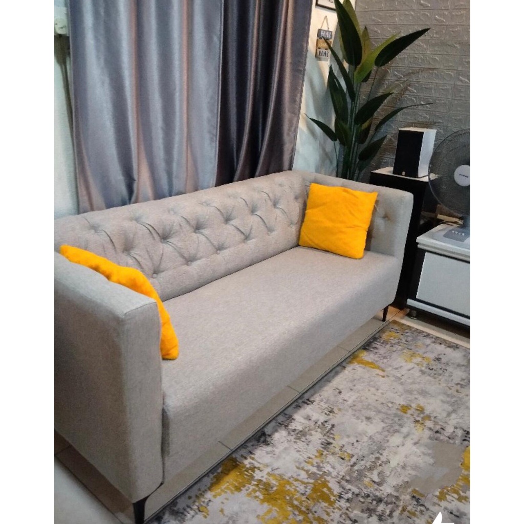 Sofa 3 seater Fabric Sofa Grey Colour Sofa 2 Seater | Shopee Singapore