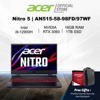 [NVIDIA RTX 3060 and Intel 12th Gen i9-12900H] Acer Nitro 5 AN515-58-98FD/97WF 15.6” FHD/QHD IPS 165Hz Gaming Laptop