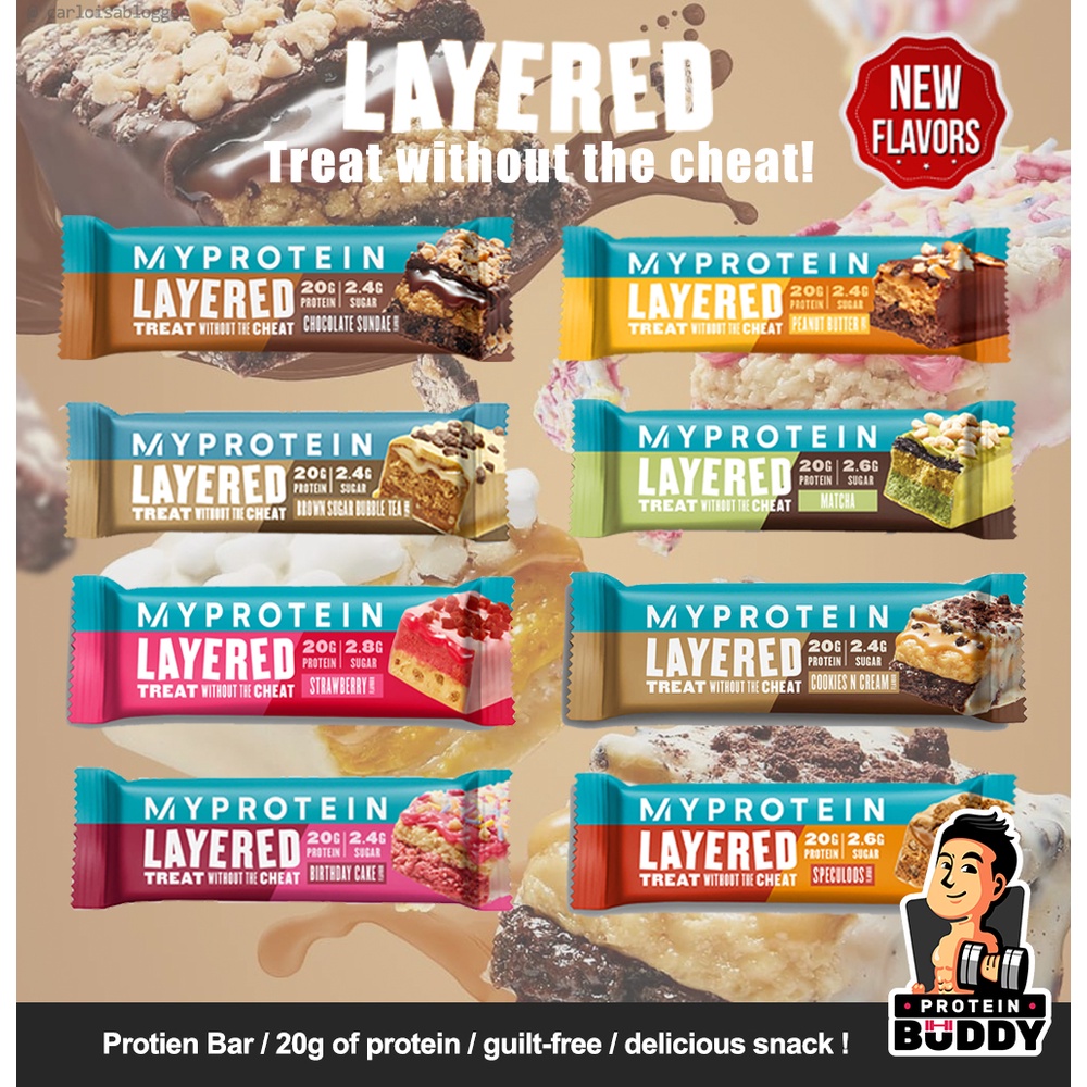 MyProtein Bar Layered Bar Box of 12 (20grams of Protein) or Sample Box