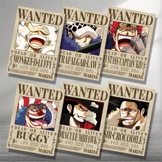 Anime One Piece A - Bounty Wanted Luffy Zoro Sanji Nami Robin Chopper Law Ace Sabo Shanks Poster Collection
