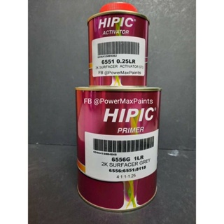 HIPIC 6556G 4:1 2K EPOXY PRIMER e1Liter WITH HARDENER e250ML (2K SURFACER GREY / WHITE)