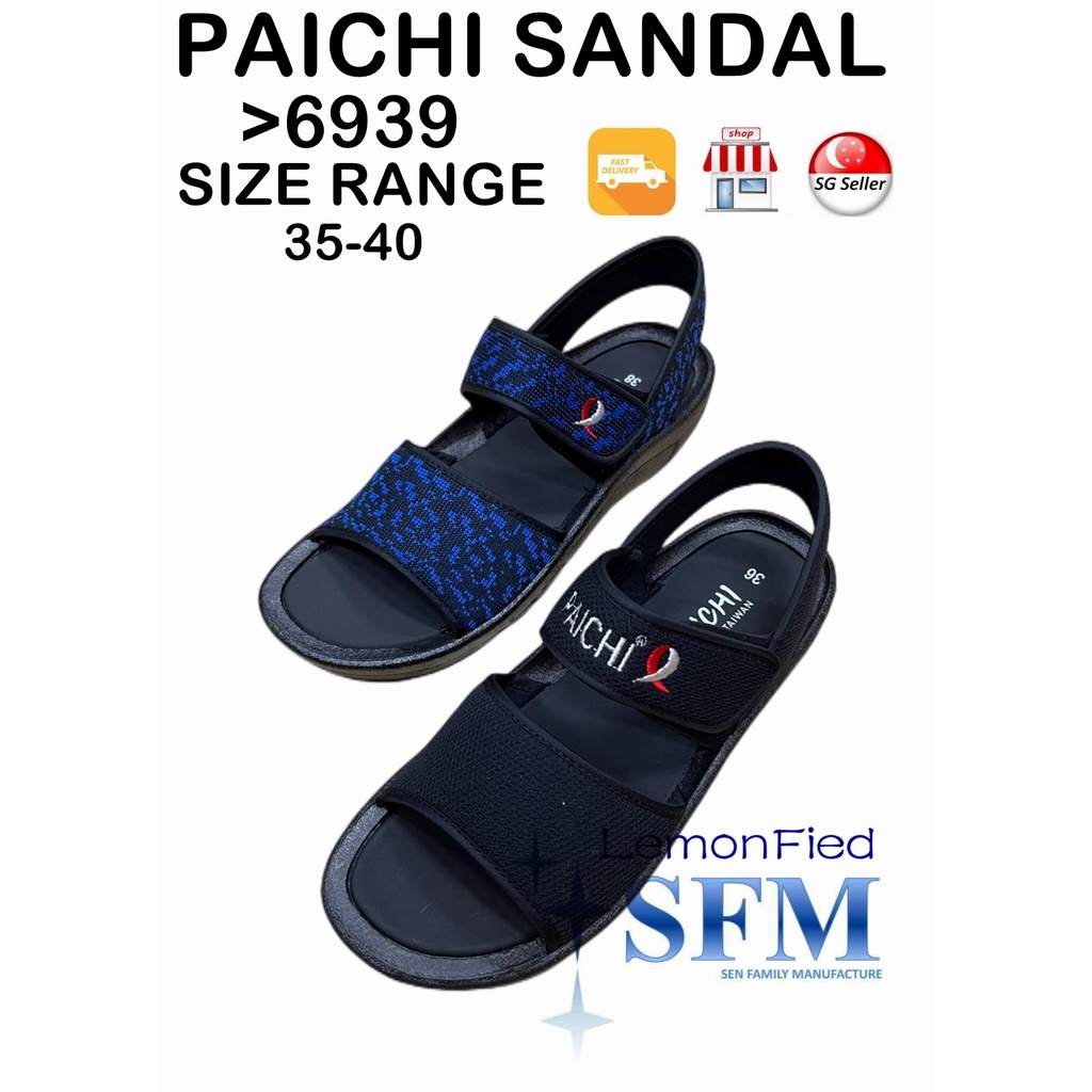 PAICHI 6939 SIZE 35-40 LADY SANDAL Black ANTI SLIP MADE IN TAIWAN SG ...