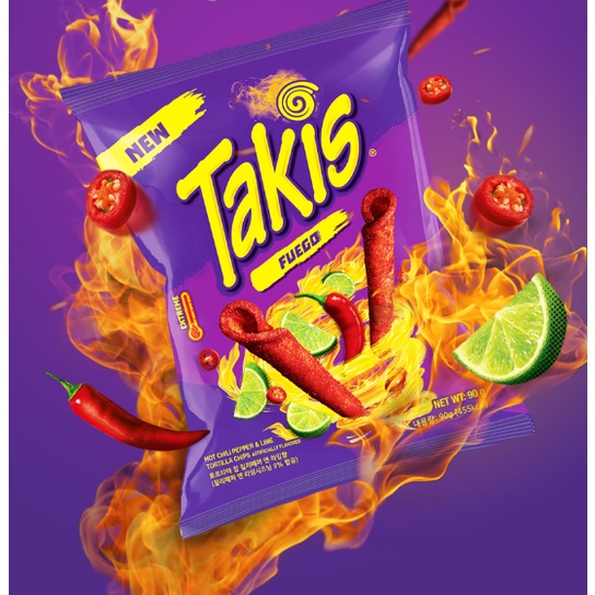 [Takis] Fuego Extreme Spicy Chips Hot Chili Pepper & Lime Tortilla