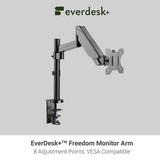 EverDesk+ Freedom Monitor Arm - Monitor Desk Mount, Single Support Stand