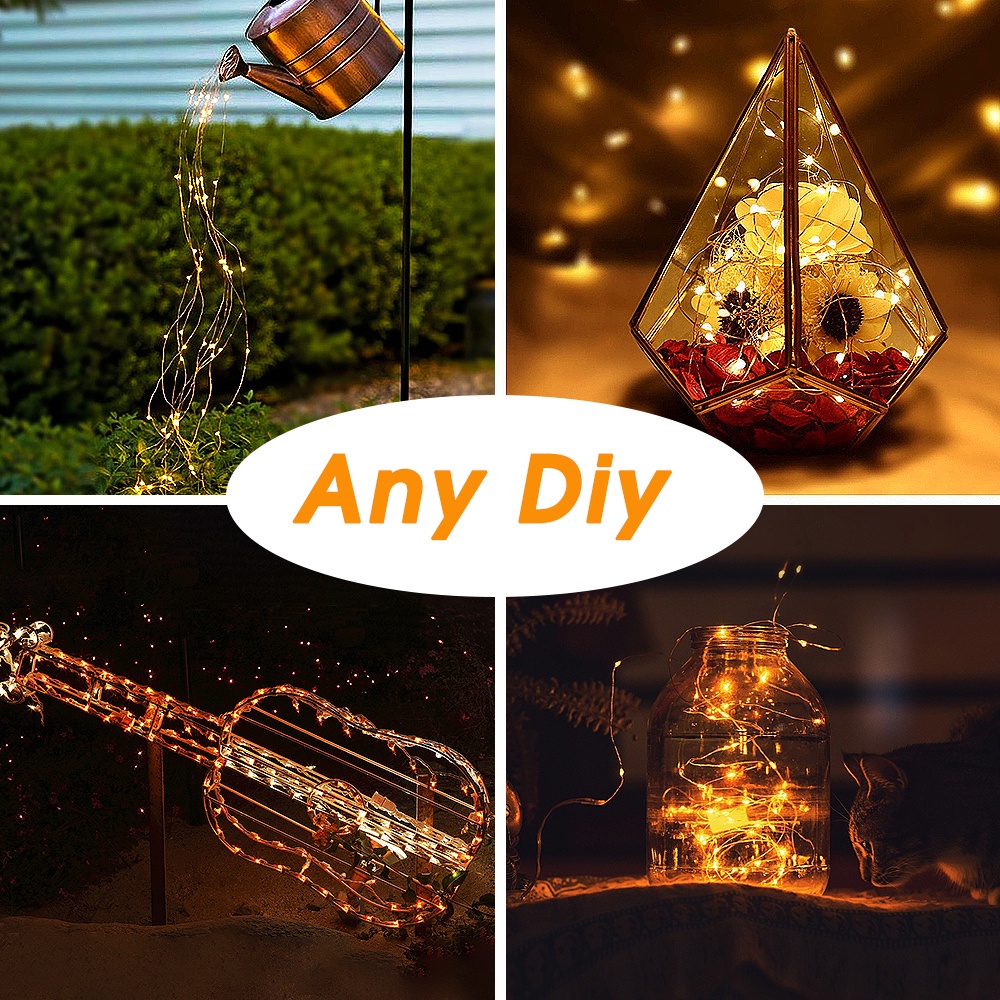 1M 2M 3M 5M LEDs Fairy Lights / Battery Powered (CR2032) Copper Wire Starry Fairy Lights / Indoor Outdoor Waterproof String Lights / Decoration Night Light Perfect For Bedroom,Christmas,Ramadan,New Year,Parties,Wedding,Birthday,Kids Room,Patio,Window