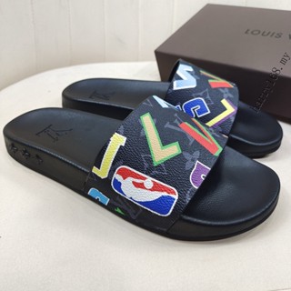 L~V LOUIS men's women's leather slides sandals beach shoes size36-46 SG558 #7