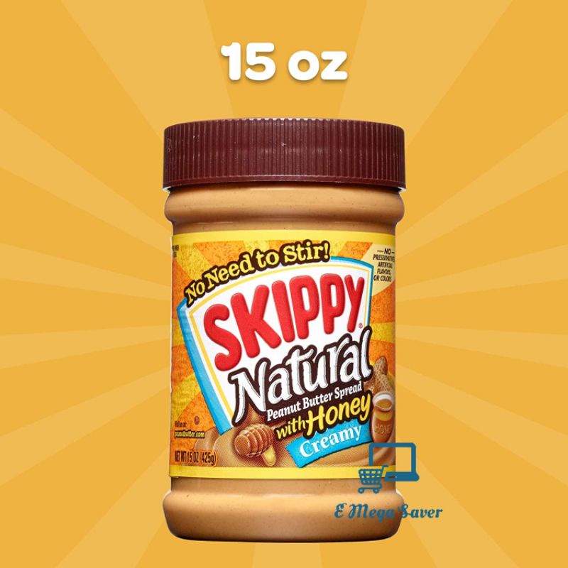 Skippy Natural Peanut Butter Spread with Honey 425g (15oz) Shopee