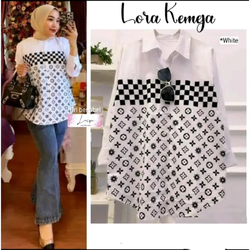KEMEJA VIRAL WANITA CRINKLE LORA WANITA CASUAL KEKINIAN TERBARU KOREAN STYLE PREMIUM ATASAN WANITA K